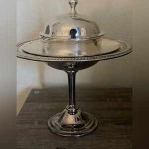 Classic Silver Serveware Cloche on Stand